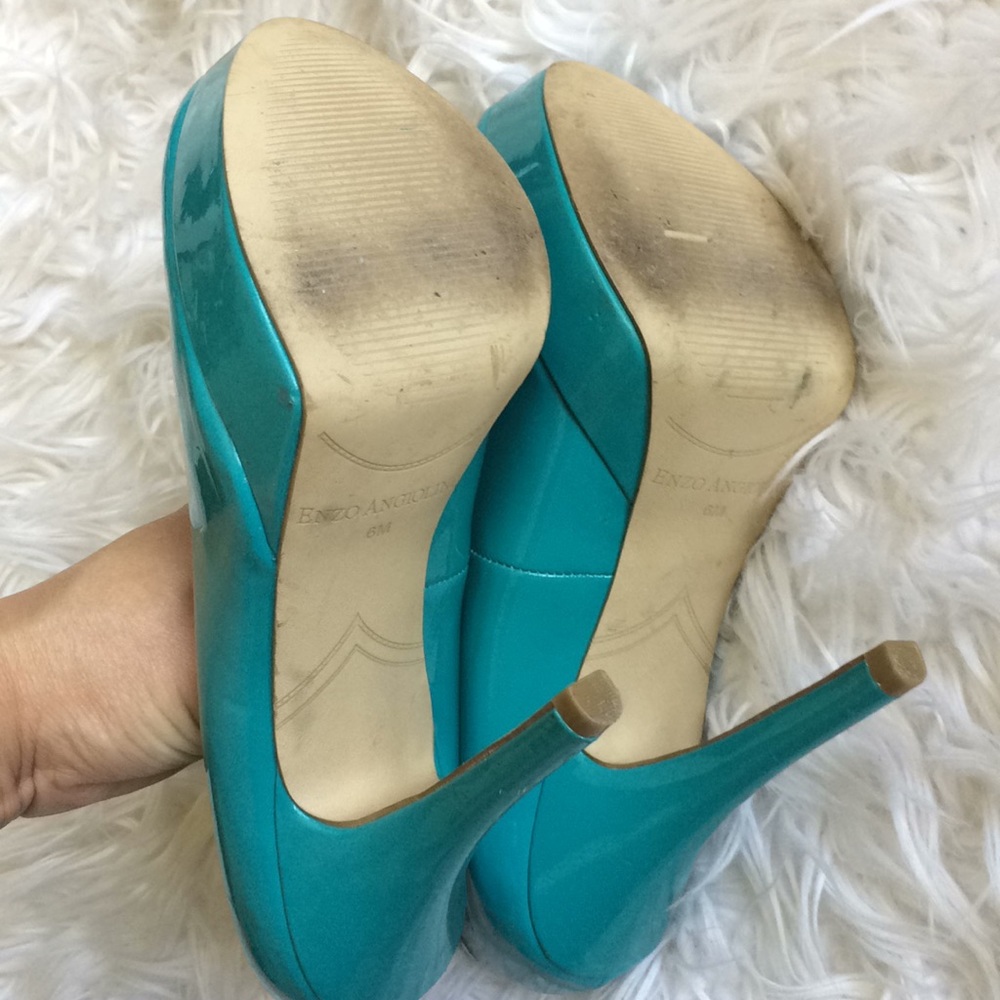 Enzo Angiolini teal heels size 6 M - Picture 3 of 5